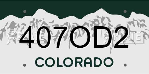 407OD2 Colorado License Plate