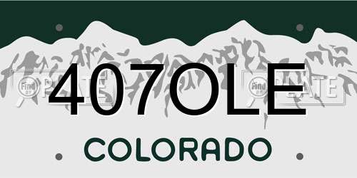 407OLE Colorado License Plate