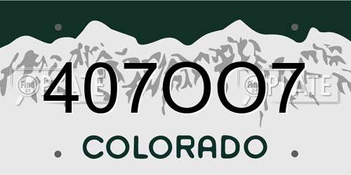 407OO7 Colorado License Plate