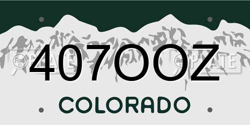 407OOZ Colorado License Plate