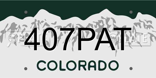 407PAT Colorado License Plate