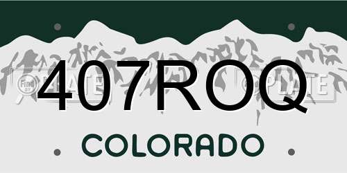 407ROQ Colorado License Plate