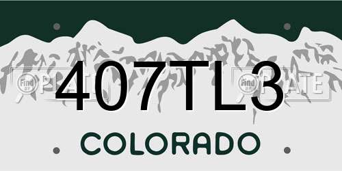 407TL3 Colorado License Plate