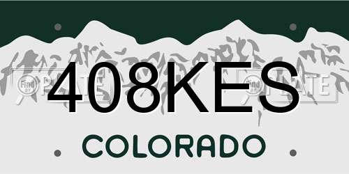 408KES Colorado License Plate