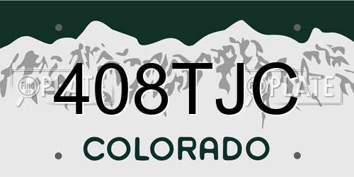408TJC Colorado License Plate