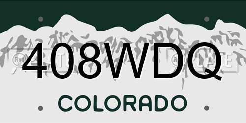 408WDQ Colorado License Plate