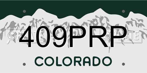 409PRP Colorado License Plate
