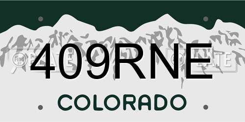 409RNE Colorado License Plate