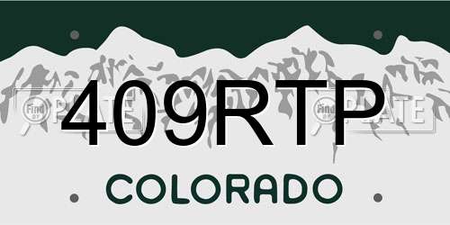 409RTP Colorado License Plate