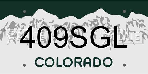 409SGL Colorado License Plate