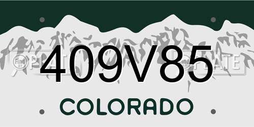 409V85 Colorado License Plate