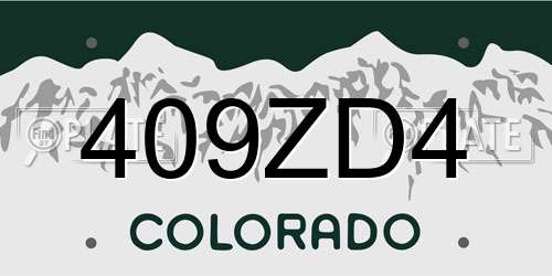 409ZD4 Colorado License Plate