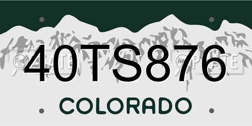 40TS876 Colorado License Plate