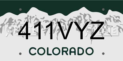 411VYZ Colorado License Plate