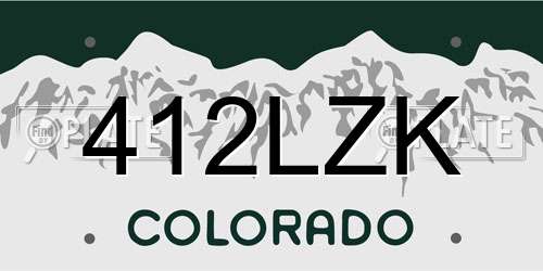 412LZK Colorado License Plate