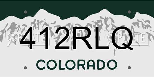 412RLQ Colorado License Plate