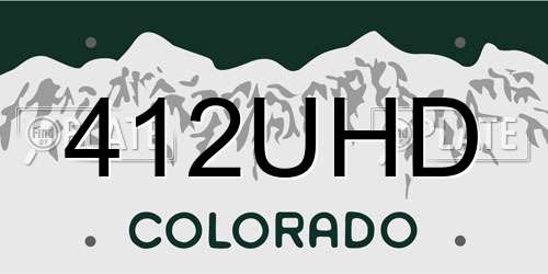 412UHD Colorado License Plate
