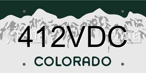 412VDC Colorado License Plate