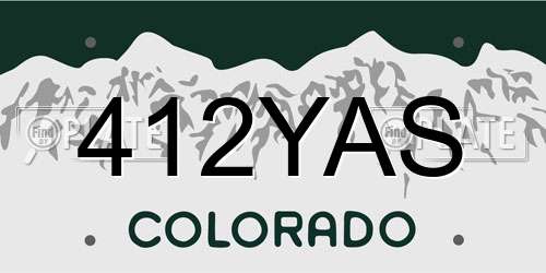 412YAS Colorado License Plate