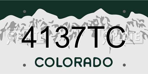 4137TC Colorado License Plate