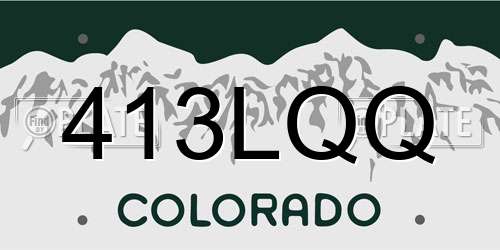 413LQQ Colorado License Plate