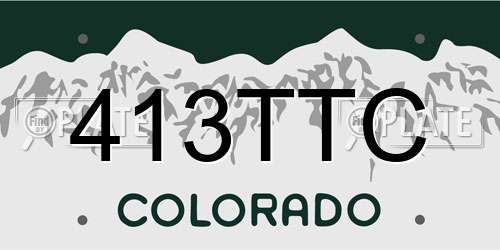 413TTC Colorado License Plate
