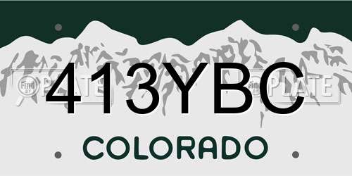 413YBC Colorado License Plate