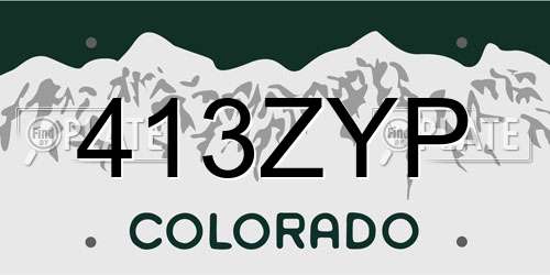 413ZYP Colorado License Plate