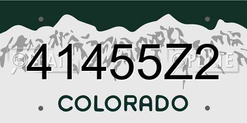 41455Z2 Colorado License Plate