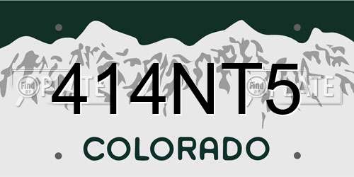 414NT5 Colorado License Plate