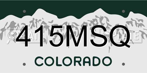 415MSQ Colorado License Plate