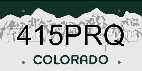 415PRQ Colorado License Plate