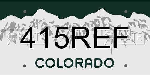 415REF Colorado License Plate