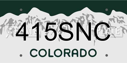 415SNC Colorado License Plate