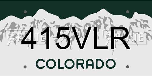 415VLR Colorado License Plate