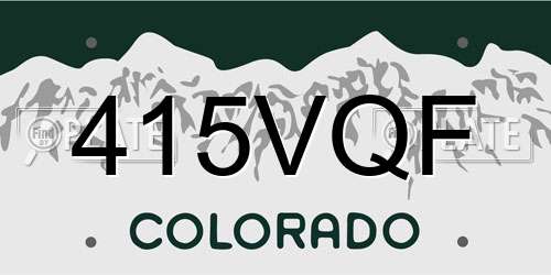 415VQF Colorado License Plate