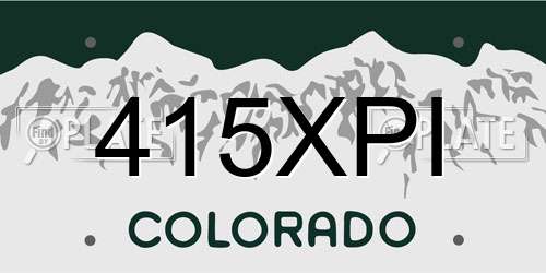 415XPI Colorado License Plate