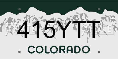 415YTT Colorado License Plate