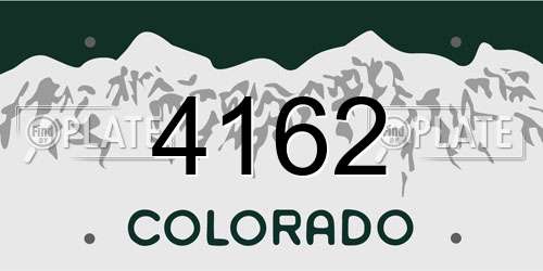 4162 Colorado License Plate
