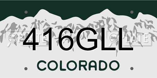 416GLL Colorado License Plate