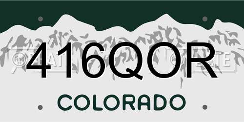 416QOR Colorado License Plate