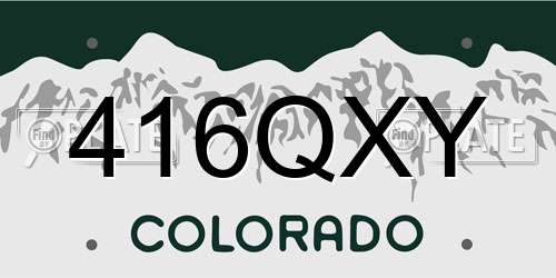 416QXY Colorado License Plate