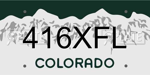 416XFL Colorado License Plate