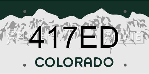 417ED Colorado License Plate