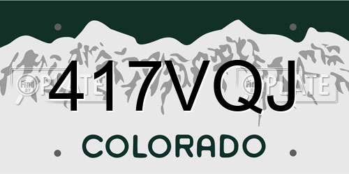 417VQJ Colorado License Plate