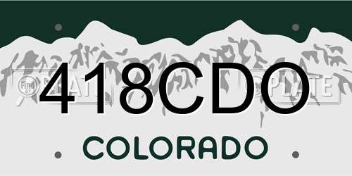 418CDO Colorado License Plate