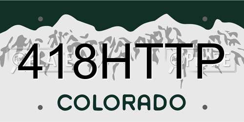 418HTTP Colorado License Plate