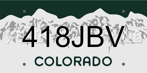 418JBV Colorado License Plate
