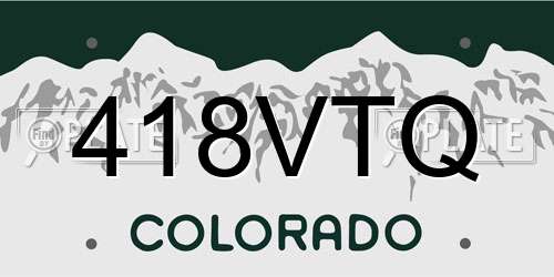 418VTQ Colorado License Plate