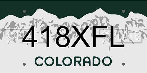 418XFL Colorado License Plate